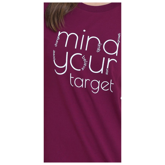 Target Γυναικεία κοντομάνικη μπλούζα Long T-Shirt Single Jersey "Mind"